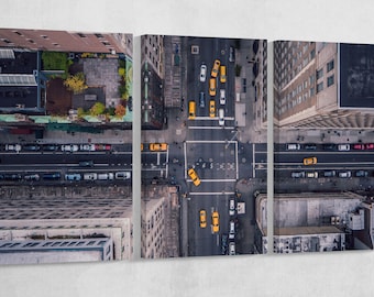 5th Avenue Aerial View New York Eco Leather Wall Art Print