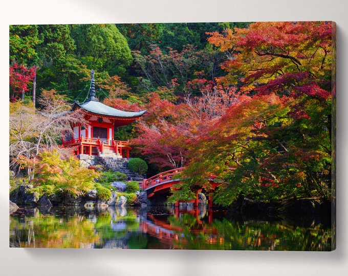 Daigoji Temple Kyoto Japan Canvas Eco Leather Print, Made in Italy!