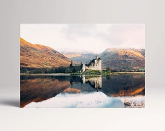 Kilchurn Castle Scotland Loch Awe PETA Approved Eco Leather Canvas Multi Panel Art