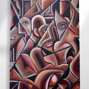 Cubism Artwork Leather Print/Wall Art/Cubism Art/Large Print/Multi Panel Print/Better than Canvas!