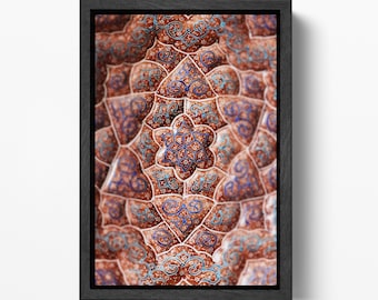 Isfahan Sheikh Lotfollah Mosque PETA Approved Eco Leather Framed Geometric Art