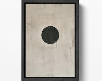 Black Circle Minimalist PETA Approved Faux Leather Wall Art