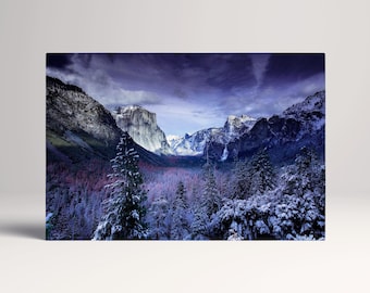 Sunlit Valley Yosemite PETA Approved Faux Leather Canvas Wall Art