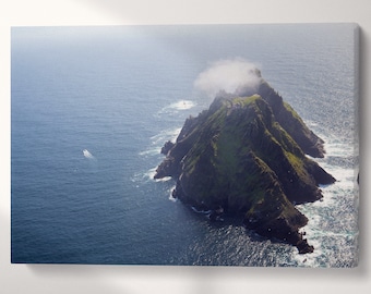 Skellig Michael Iconic Cliffs PETA Approved Faux Leather Canvas Wall Art