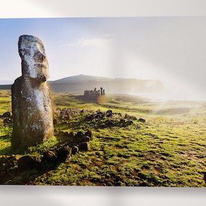 Moyai Moai Easter Island Head Emoji Art Board Print for Sale by donbass