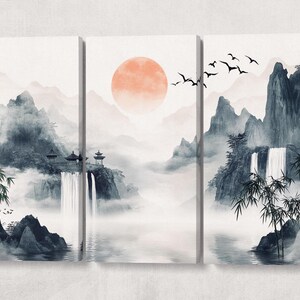 Cascate Mistiche Alba Nella Nebbia Canvas Stampa su Tessuto Ecopelle, Made in Italy!
