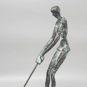 Brutalist Statue Stylized Golfer Vintage