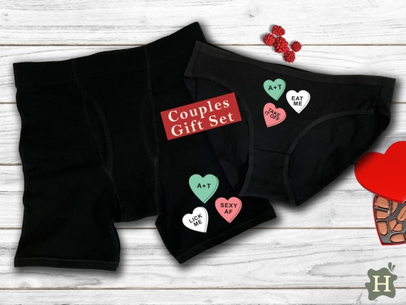 Couples Underwear for Valentines Day Gift Kinky Anniversary Gift  Personalized Matching Underwear Couples Naughty Gift for Him Couples Gift 