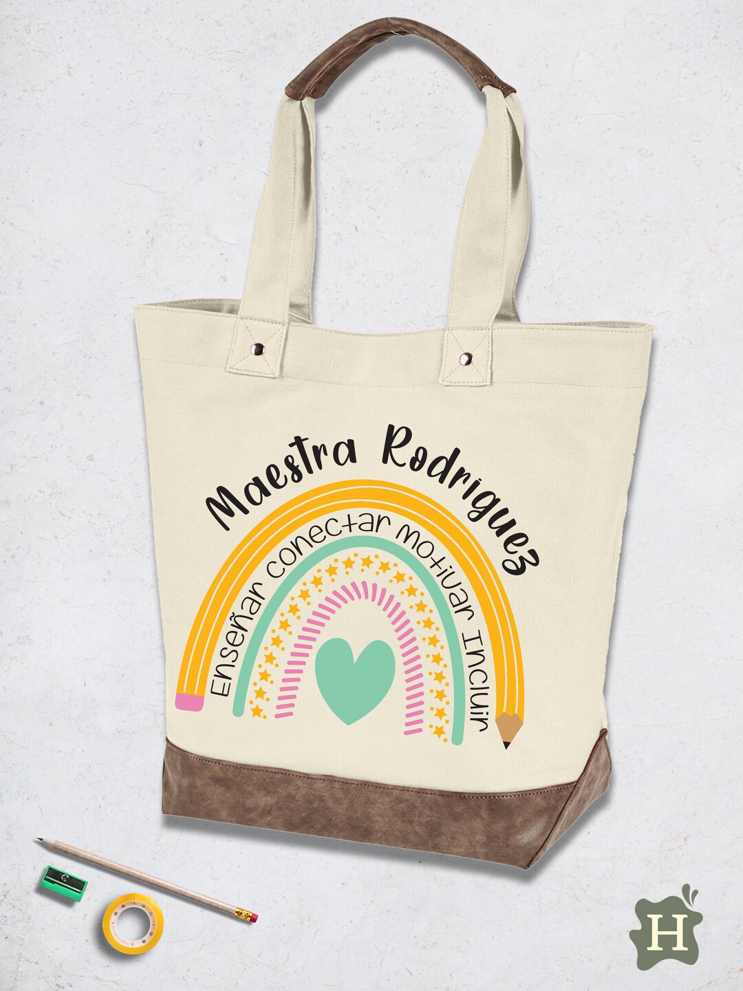 Personalized Spanish Teacher Tote Bag for Teacher Appreciation Gift ...