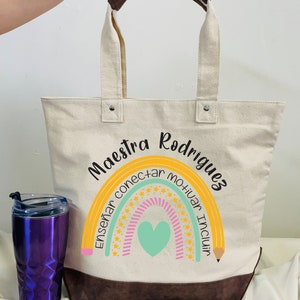 Personalized Spanish Teacher Tote Bag for Teacher Appreciation Gift ...