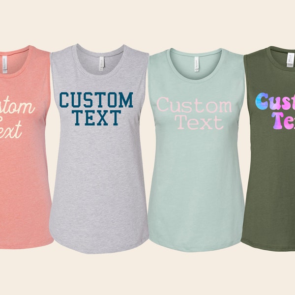 Ladies Personalized Muscle Tank Top with Custom Logo, Custom Workout Tank Top, Bachelorette Party Shirts, Custom Gym Yoga Tank Top for Women