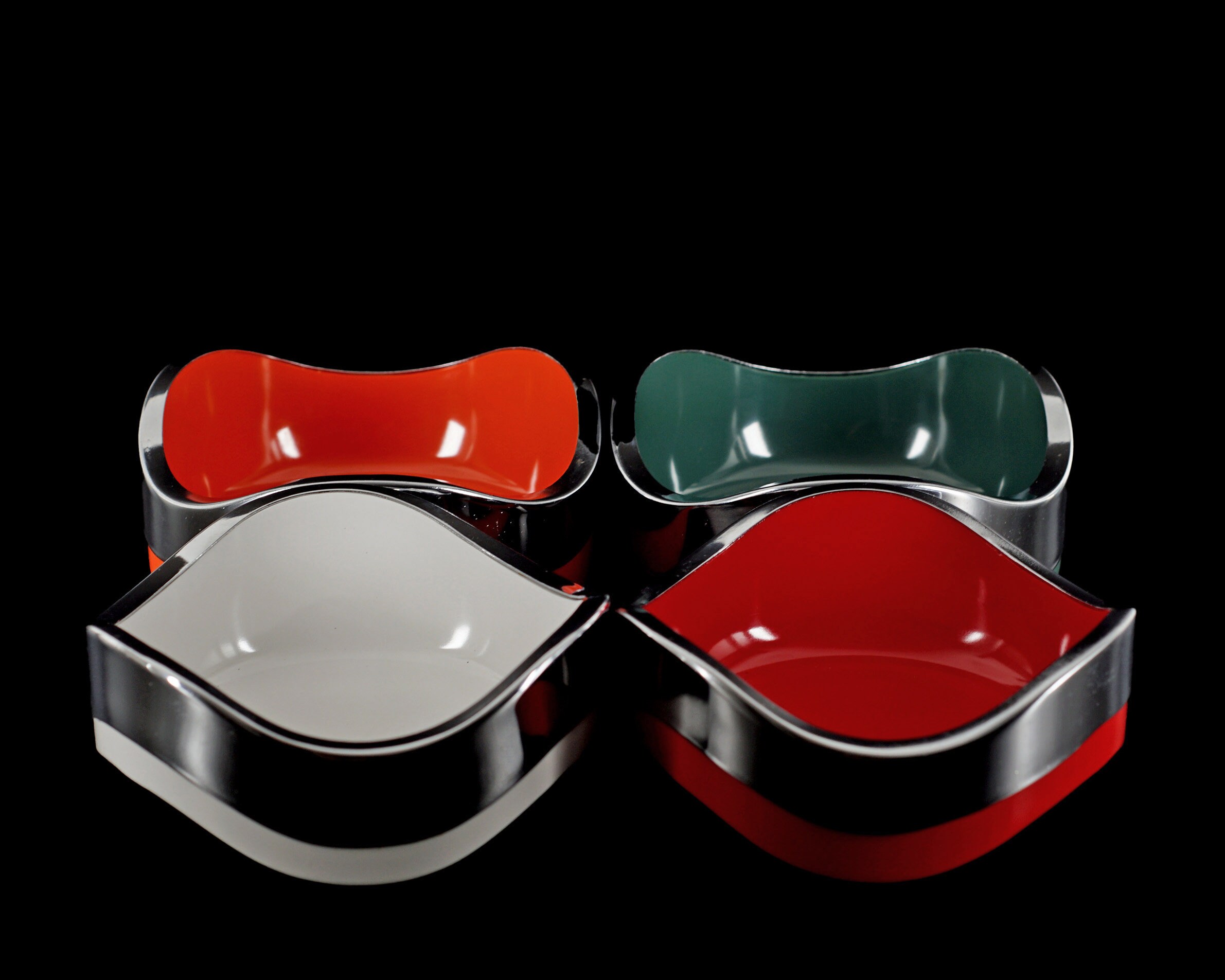 小物 yukariciouss Four Colorful Vintage YAX Japanese Stackable Pop Art Space