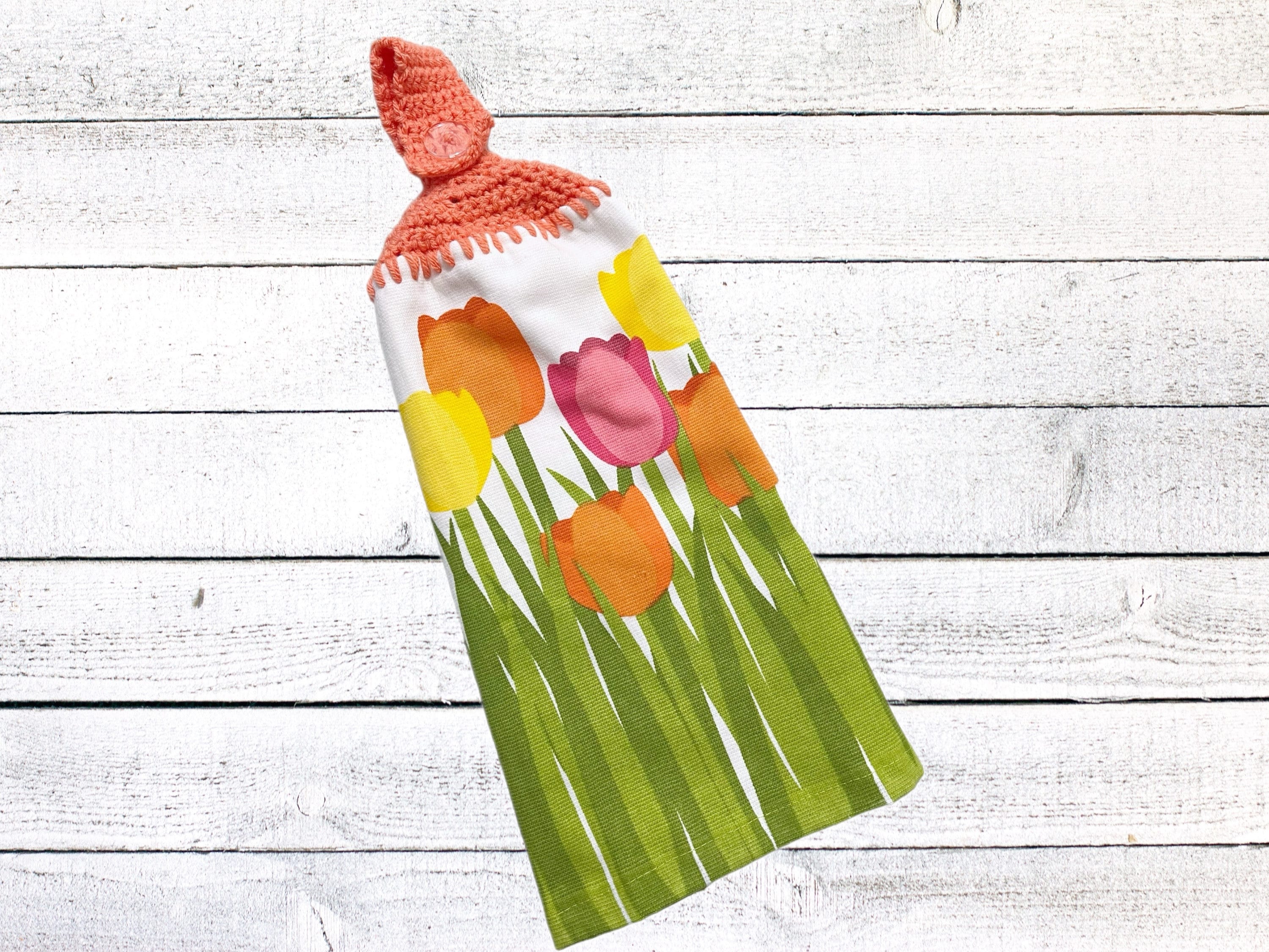 Hanging Dish Towels With Button Loop Etsy