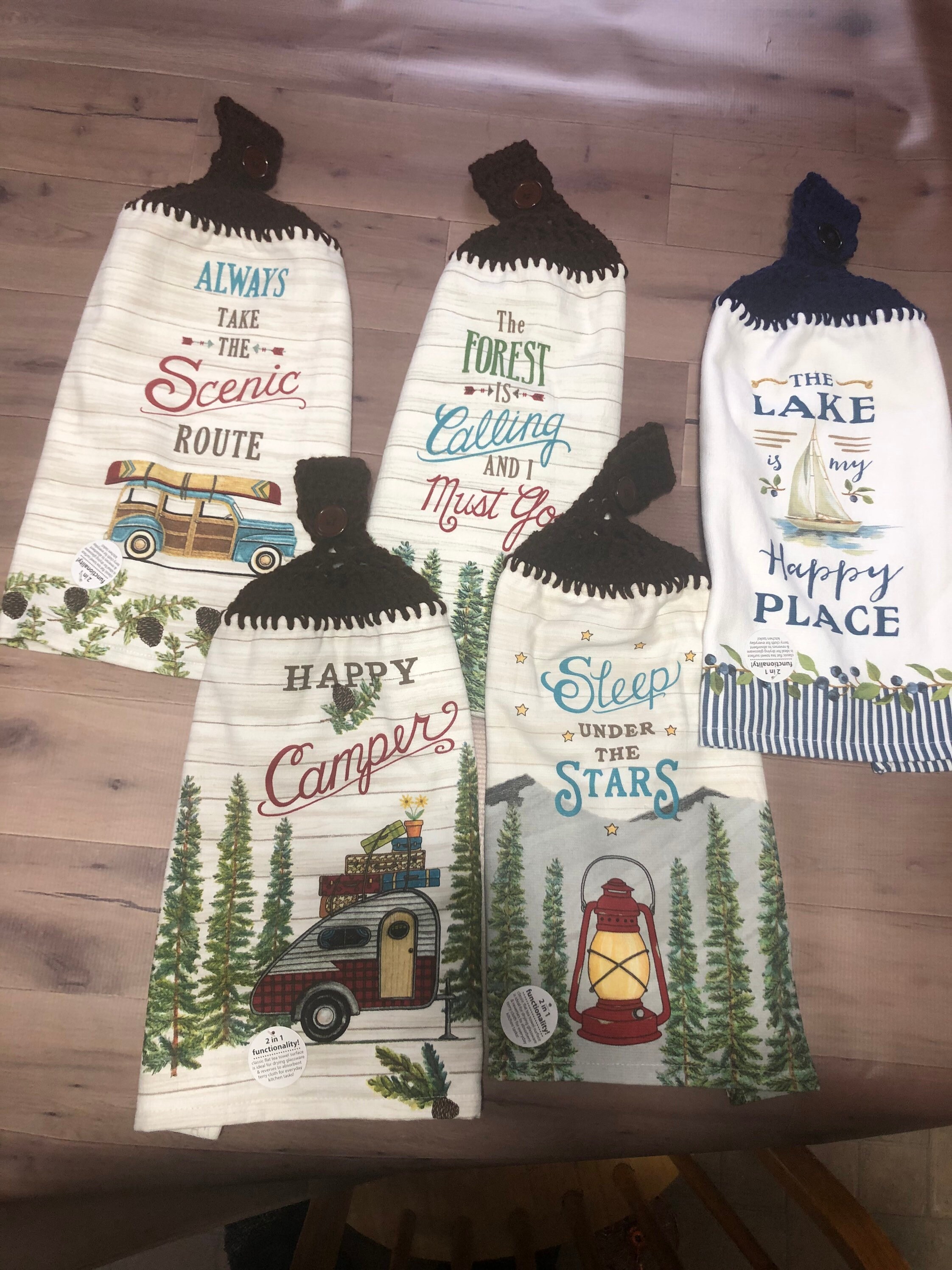 Camper Towel Dish Towel Hanging Kitchen Towel Crochet Etsy