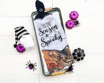 Halloween kitchen towel, double thick kitchen towel, Hanging kitchen towel, spider kitchen towel, Witch kitchen towel