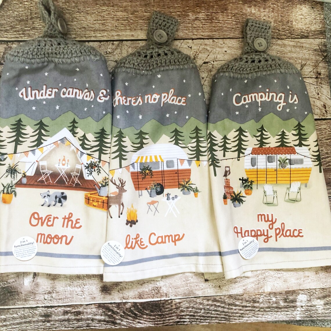 Camper Towel Dish Towel Hanging Kitchen Towel Crochet Etsy