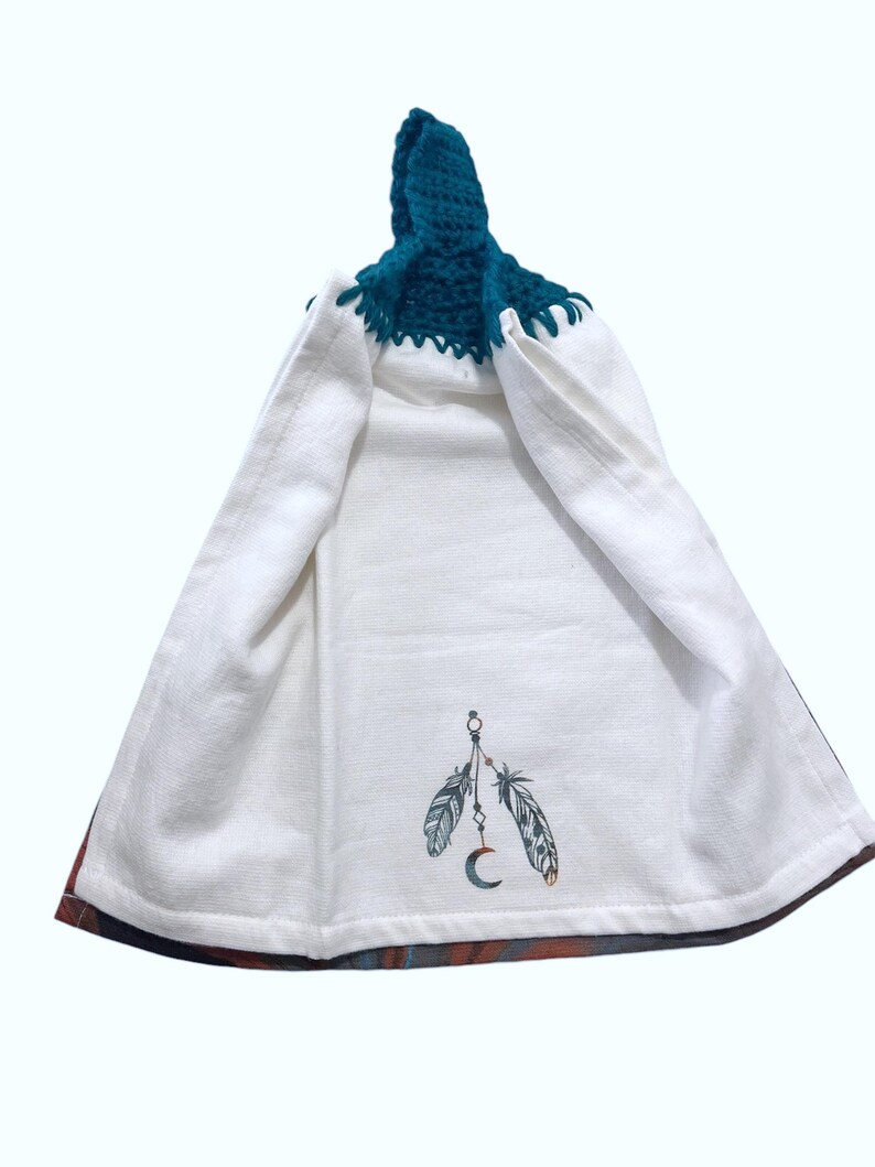 Crochet Kitchen Dish Towels Woth Topper, Dish Towels With Crochet Top