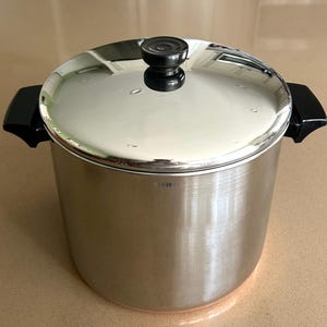 Vintage 1970s Revere Ware Copper Bottom 8 Qt Stock Pot With Lid Excellent Condition Clinton IL