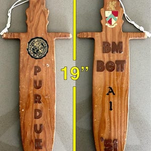 Vintage paddel från Purdue University Fraternity från 1951 | Chi Phi grekiska minnesmärken från mitten av århundradet väggdekor