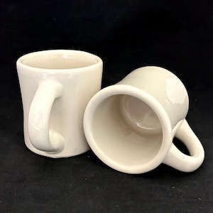 Vintage 1960s RBC Diner Mugs – Heavy White Restaurant Ware Coffee Cups – Set of 2 – No Chips or Cracks – Classic Americana