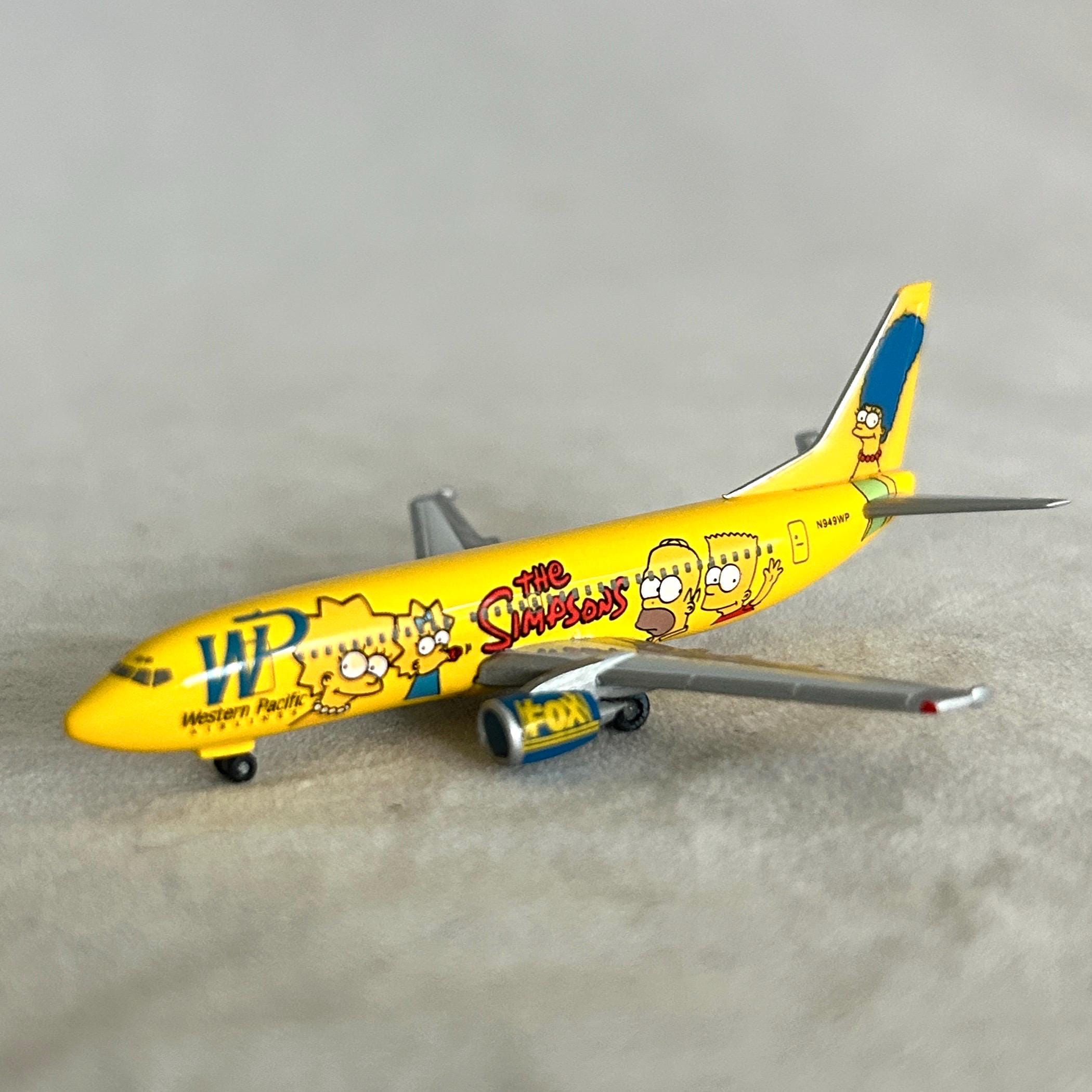 Modèle Avion Western Pacific 737-300 Les Simpson N949WP, Avec Support