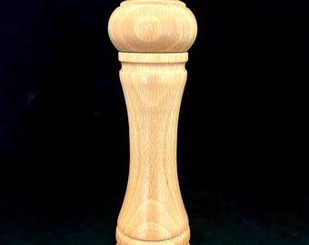 Molinillo de sal de madera de haya artesanal – Decoración de cocina francesa, 8.5”