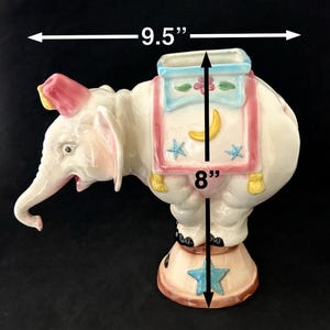 Vintage 1960s Pryde & Joy Circus Elephant Planter - Hand Painted Ceramic - Collectible Mid Century Decor - Adorable Elephant