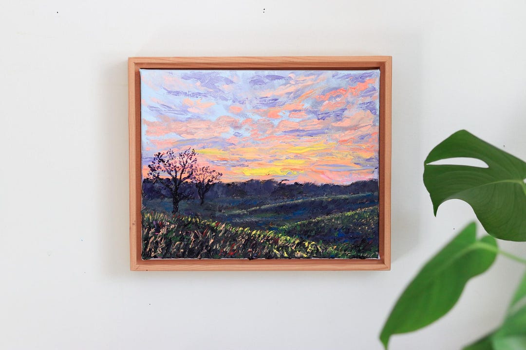 Sunset Landscape Original Oil Painting for Your Home Decor Wall Art ...