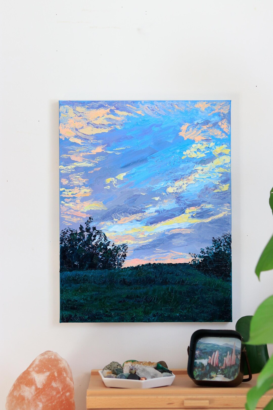 Sunset Landscape Tree Art Oil Painting for Your Home Decor Wall Art ...