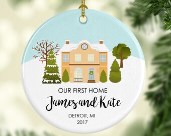 Our First Home Ornament | Personalized Christmas Ornaments | Mr and Mrs | Gift for Couples | Housewarming Gift | New Home Owners