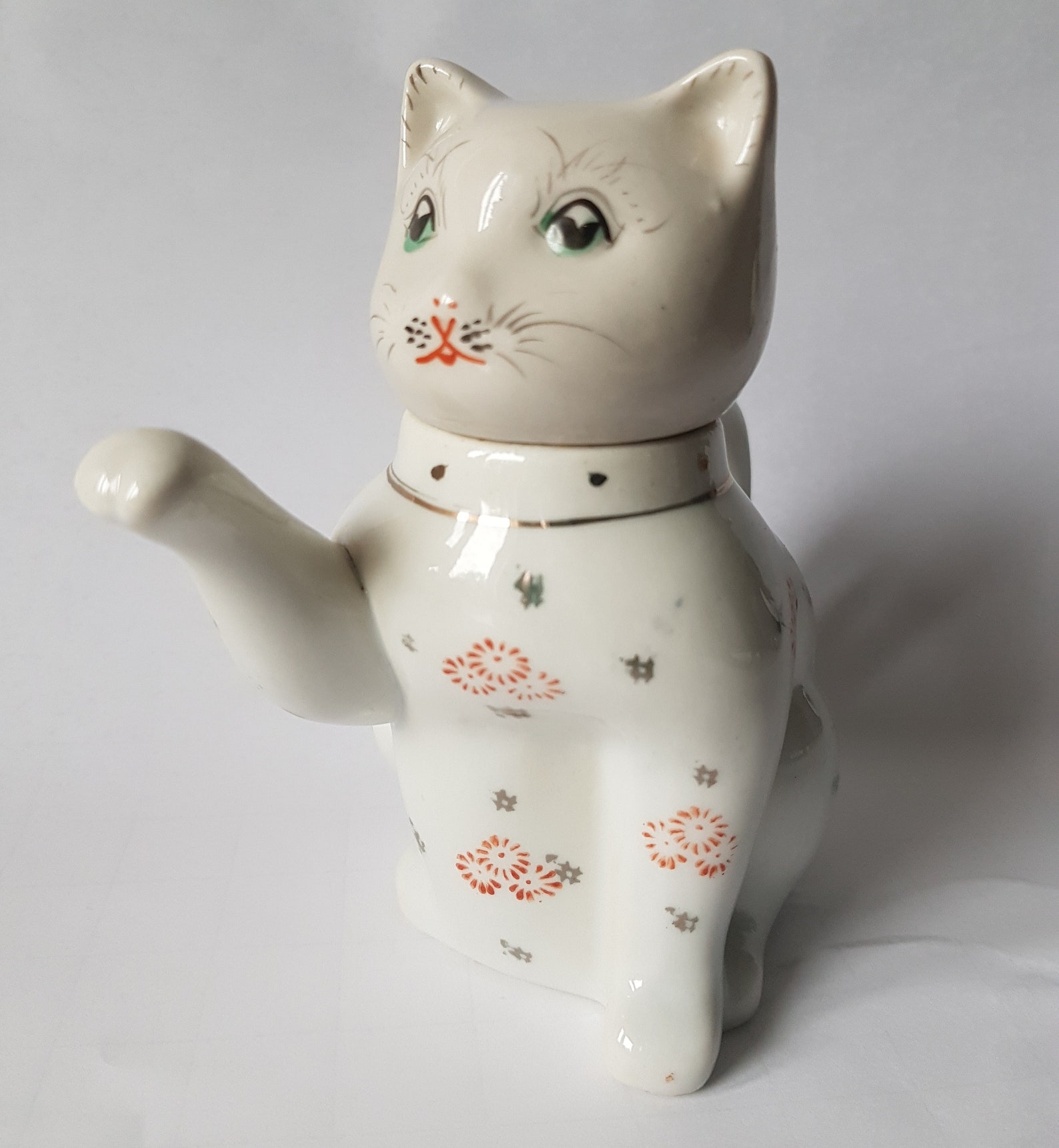 Vintage Chinese Bone Teapot Cat Etsy