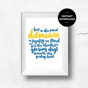 University of Delaware Custom Digital Calligraphy (Instant Download Printable Art)