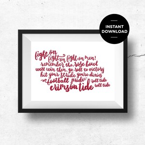 University of Alabama Custom Digital Calligraphy (Instant Download Printable Art)