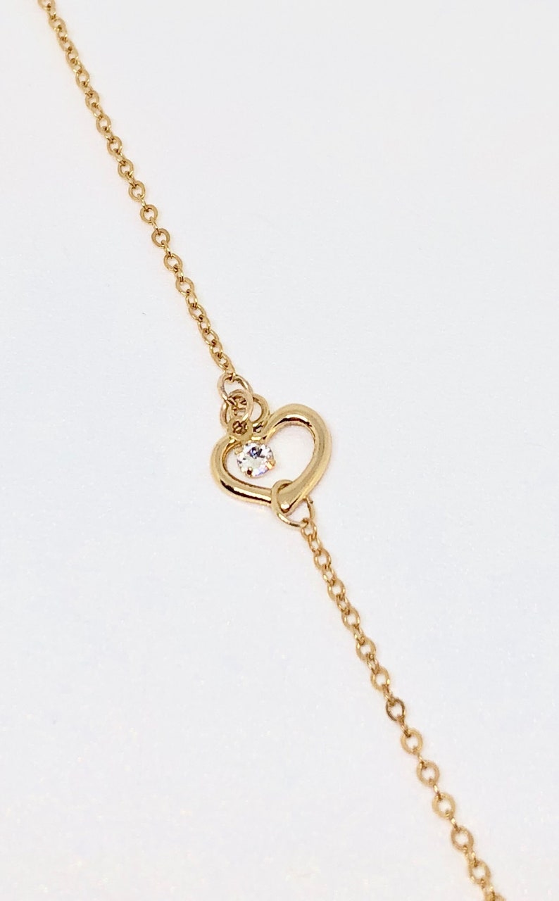 Gold Heart Bracelet Delicate Thin Chain Bracelet Dainty Etsy