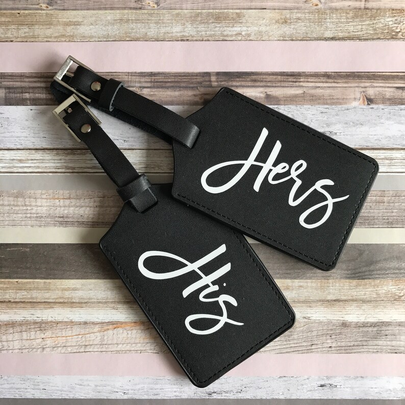 Wedding Luggage Tags Leather Personalized luggage tag his Etsy