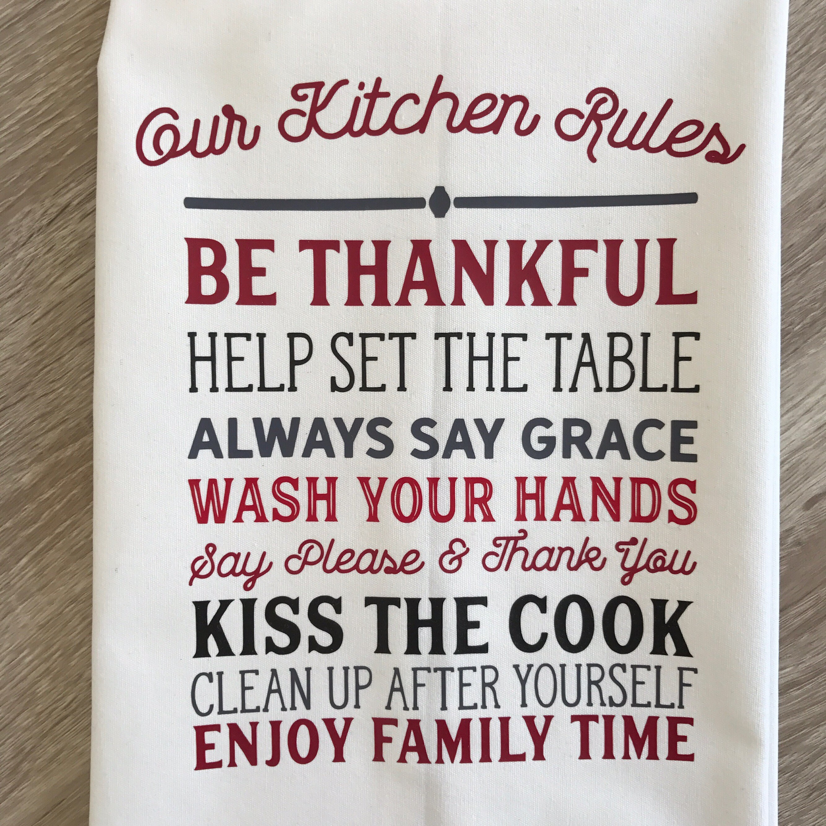 Kitchen Tea Towel / Dish Towel Kitchen Rules cotton towel Etsy.de