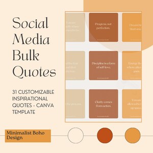 31 Editable Instagram Quote Templates | 5x5 Canva Designs | Digital Download for Social Media Inspiration