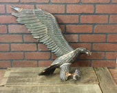 Antique Brass Weather Vane Eagle Topper - Missing one wing