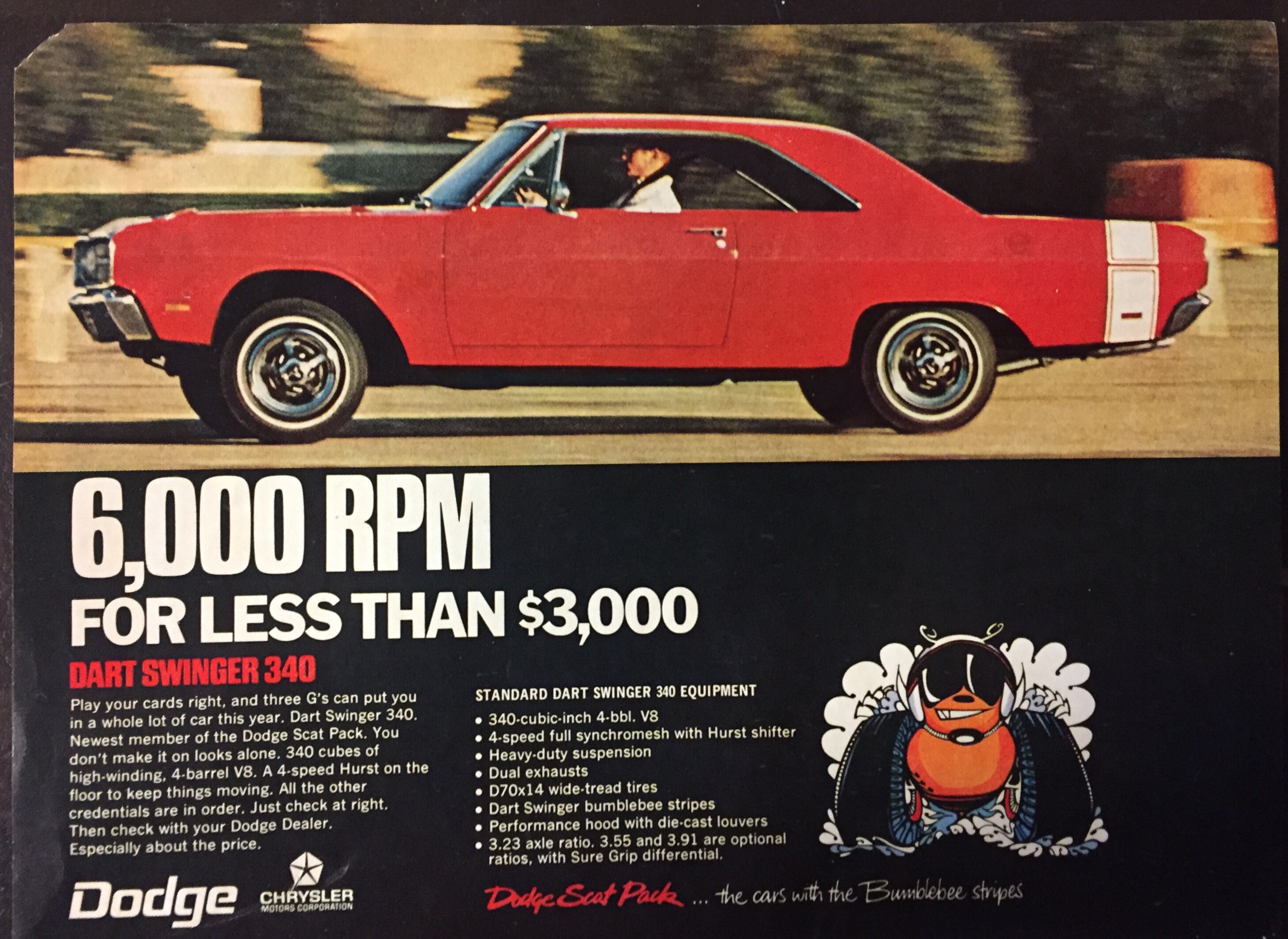 1969 Dodge Dart Swinger-original Car Ad
