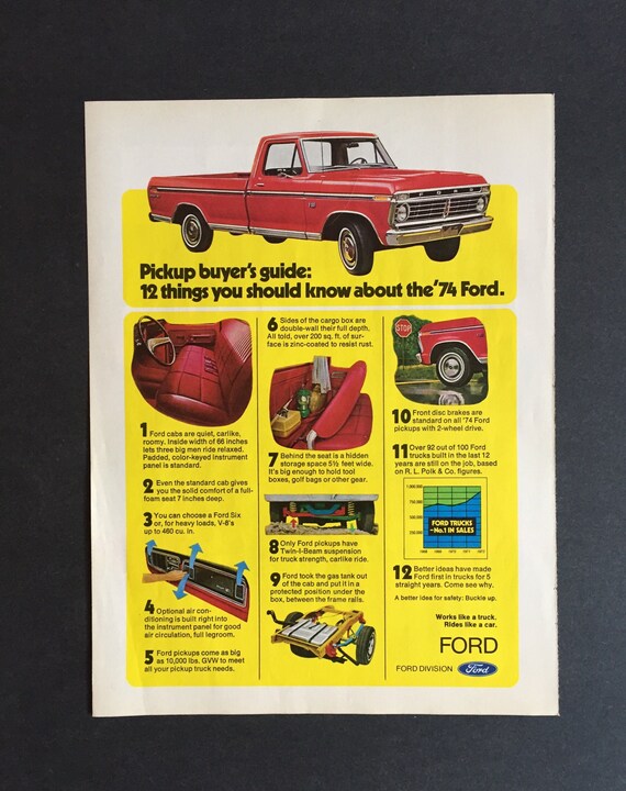 1974 Ford F 100 Pickup Truck Original Magazine Advertisement
