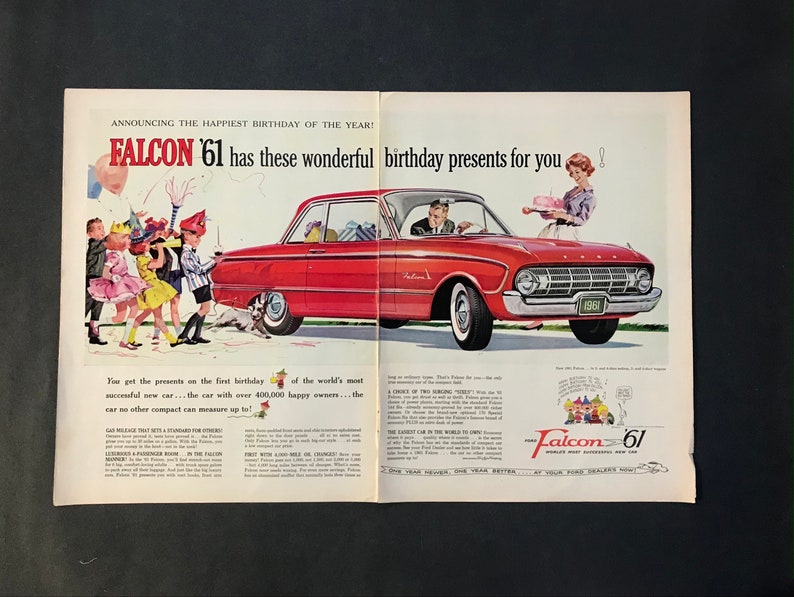 Original Vintage Car Advertisement 1961 Ford Falcon