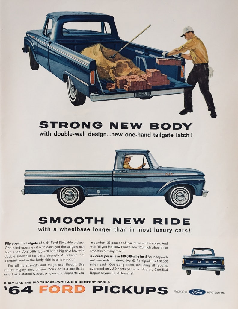 1964 Ford Pickup Original Vintage Advertisement