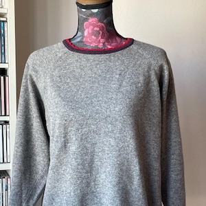 Vintage 80s/90s Pure Virgin Wool Grey Sweater, Made in Scotland Fine Wool Spun in Scotland Knitted Sweater