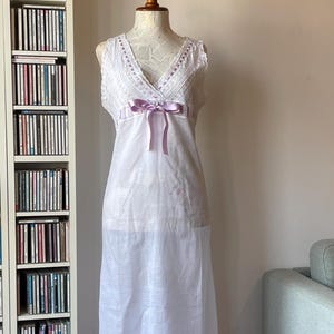Chemise de Nuit Antique en Coton Années 1910/1920 avec Valenciennes