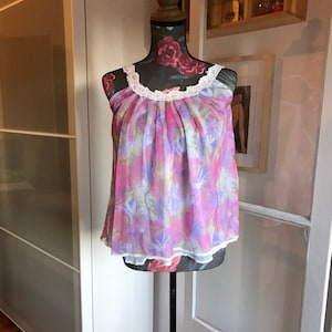 Vintage 60&#39;s Lamé, Nylon and Lace Babydoll