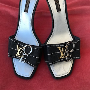 Lock it leather mules Louis Vuitton Black size 36 EU in Leather