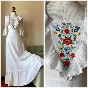 ベスト ロンゴ ボルダード ヒッピー ブランコ ベティ バークレー ドス アノス 70; Vestido de noiva boho ヴィンテージ