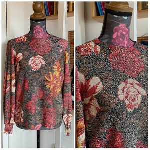 Vintage 60s Lurex Long Sleeve Blouse.