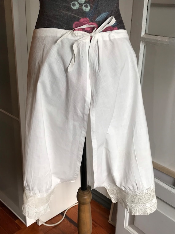 Early 20th Century Antique Cotton Split Crotch Bl… - image 6