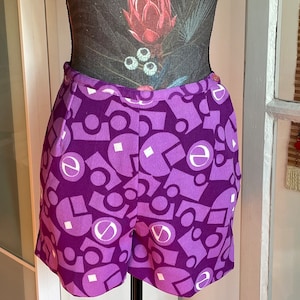 Rare Vintage 60s/70s Psychedelic Novelty Print High Waisted Shorts Hotpants
